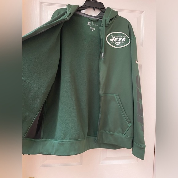 New York Jets NFL Nike zip up hooded sweatshirt size Men’s XL - Picture 3 of 5